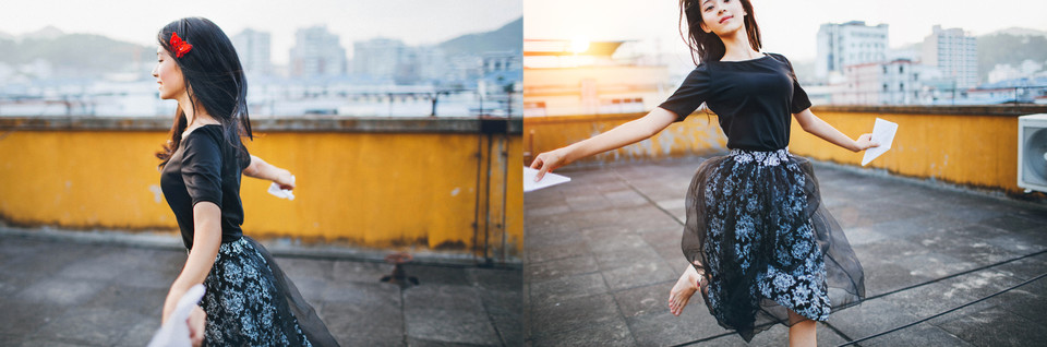 天台黄昏时的唯美迷人图  第5张