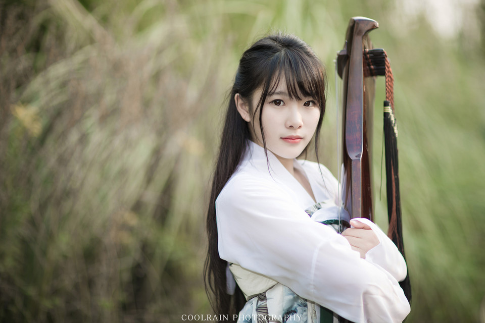 古筝女子户外清纯唯美图  第25张