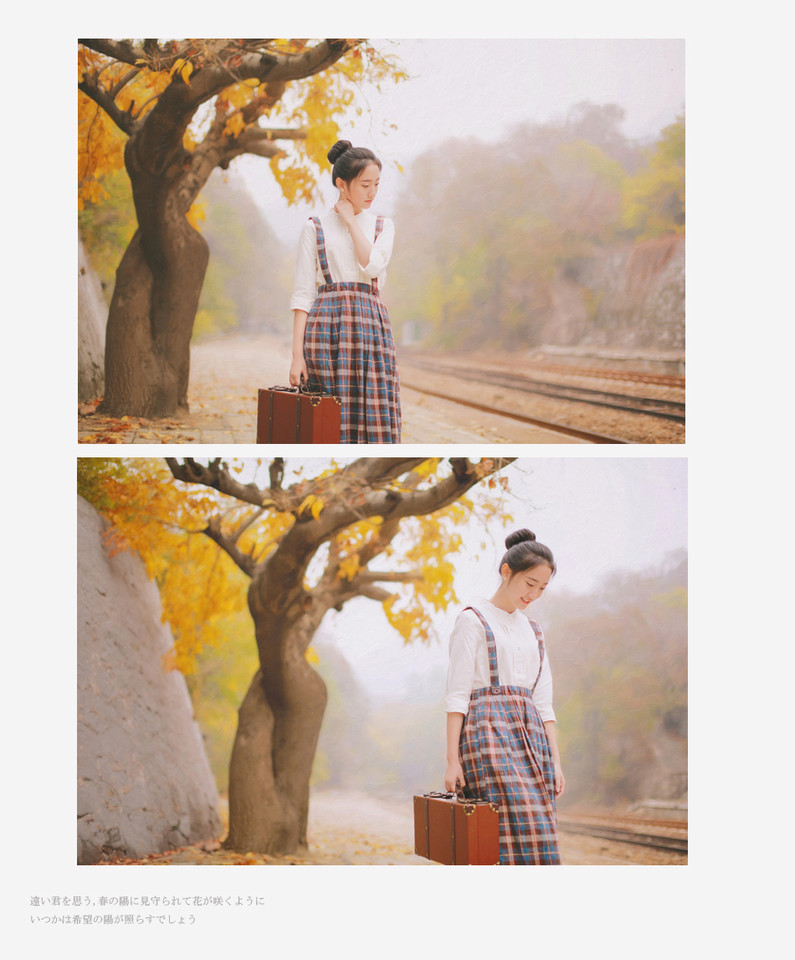 秋日的清纯女子铁轨图  第27张