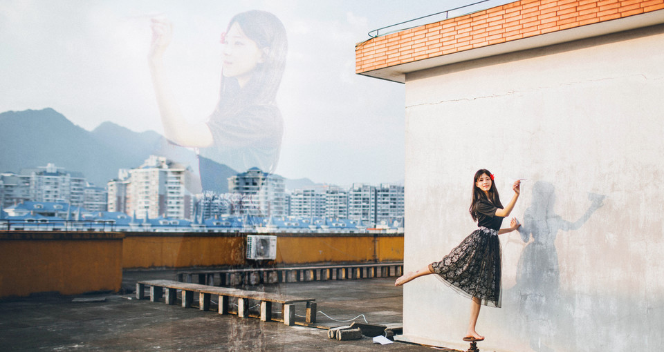 天台黄昏时的唯美迷人图  第16张