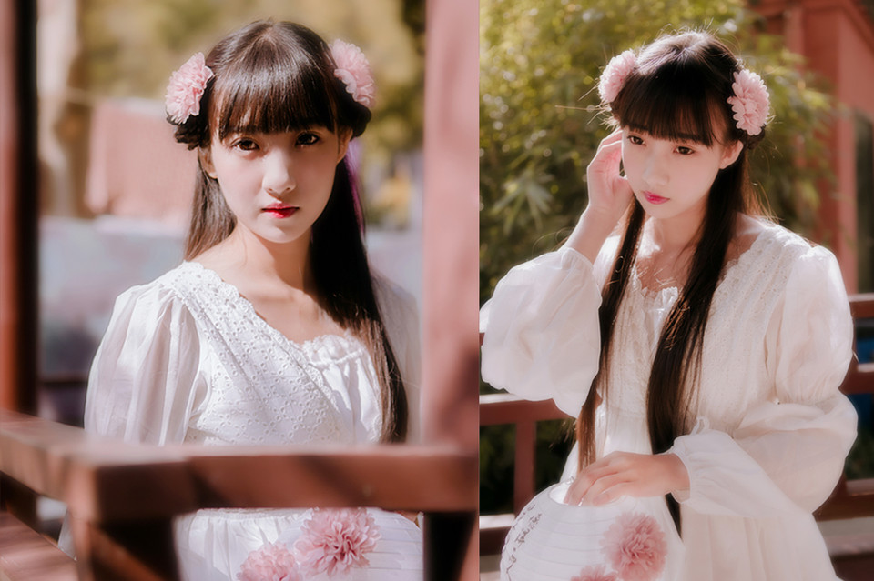 清纯女子户外迷人白裙  第9张